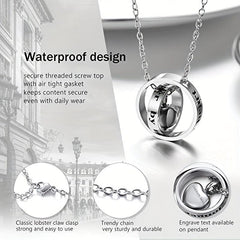 Dog Ashes Necklace Stainless Steel Locket Keepsake for Memorial Ashes