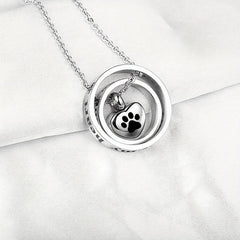 Dog Ashes Necklace Stainless Steel Locket Keepsake for Memorial Ashes