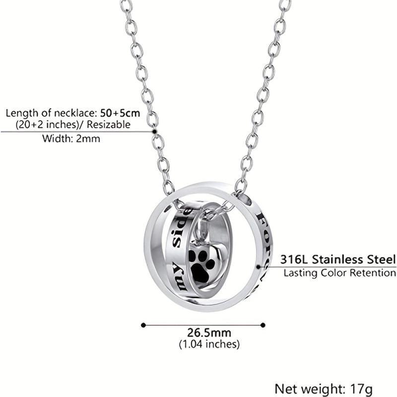 Dog Ashes Necklace Stainless Steel Locket Keepsake for Memorial Ashes