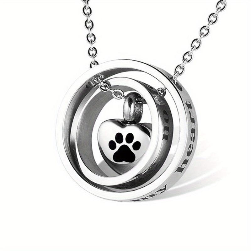 Dog Ashes Necklace Stainless Steel Locket Keepsake for Memorial Ashes