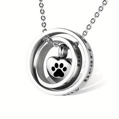 Dog Ashes Necklace Stainless Steel Locket Keepsake for Memorial Ashes