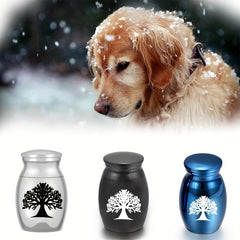 Tree of Life Pet Urn Stainless Steel Ashes Container for Dogs and Cats