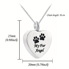 Pet Memorial Necklace Heart Pendant Cremation Urn for Cat Dog Ashes Jewelry