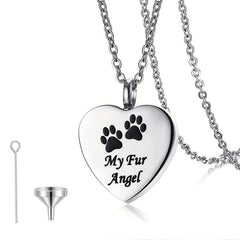 Pet Memorial Necklace Heart Pendant Cremation Urn for Cat Dog Ashes Jewelry