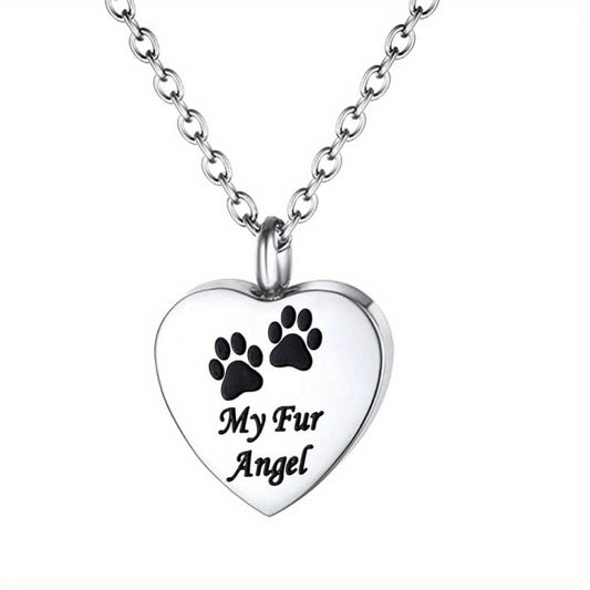 Pet Memorial Necklace Heart Pendant Cremation Urn for Cat Dog Ashes Jewelry