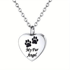 Pet Memorial Necklace Heart Pendant Cremation Urn for Cat Dog Ashes Jewelry