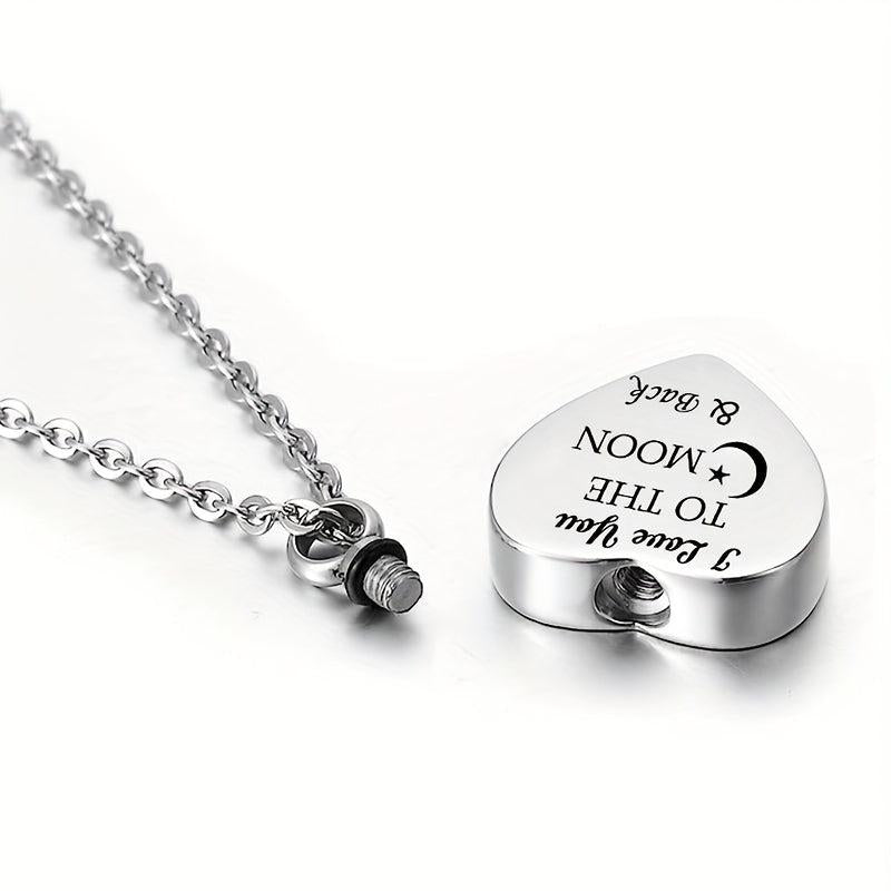 Eternal Love Heart Pendant Cremation Urn Necklace for Pet