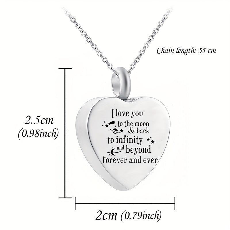 Eternal Love Heart Pendant Cremation Urn Necklace for Pet