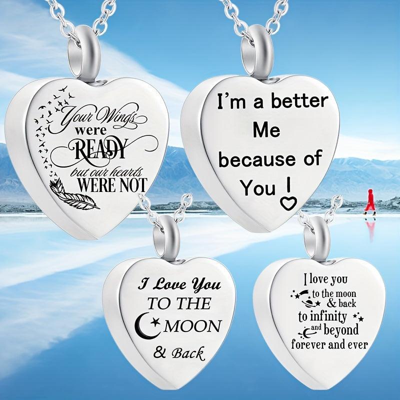 Eternal Love Heart Pendant Cremation Urn Necklace for Pet