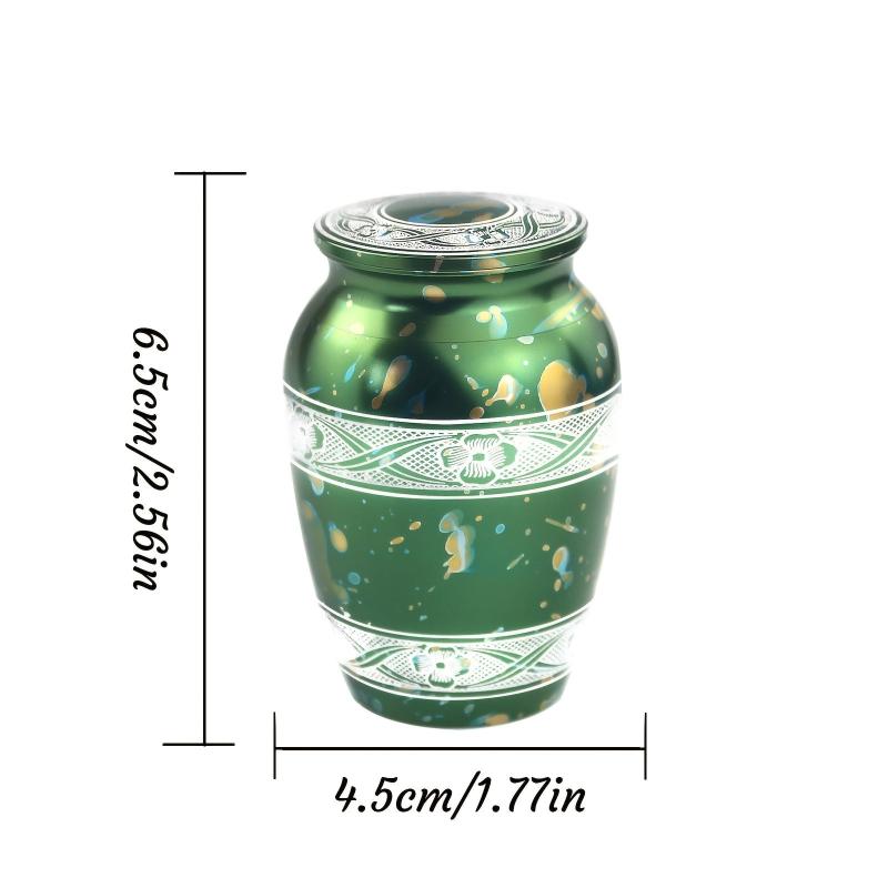 Mini Aluminum Urn For Human Pets Ashes Flower Stripe Urn Keepsake