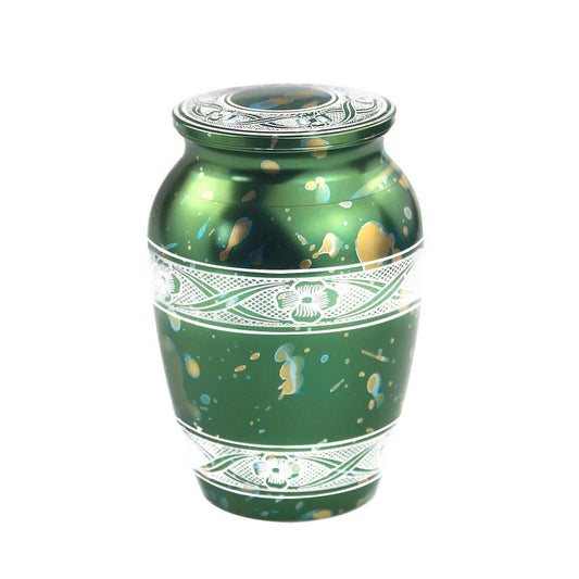 Mini Aluminum Urn For Human Pets Ashes Flower Stripe Urn Keepsake