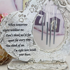 Pet Memorial Stones with Wind Chimes - Loving Tribute for Dog or Cat