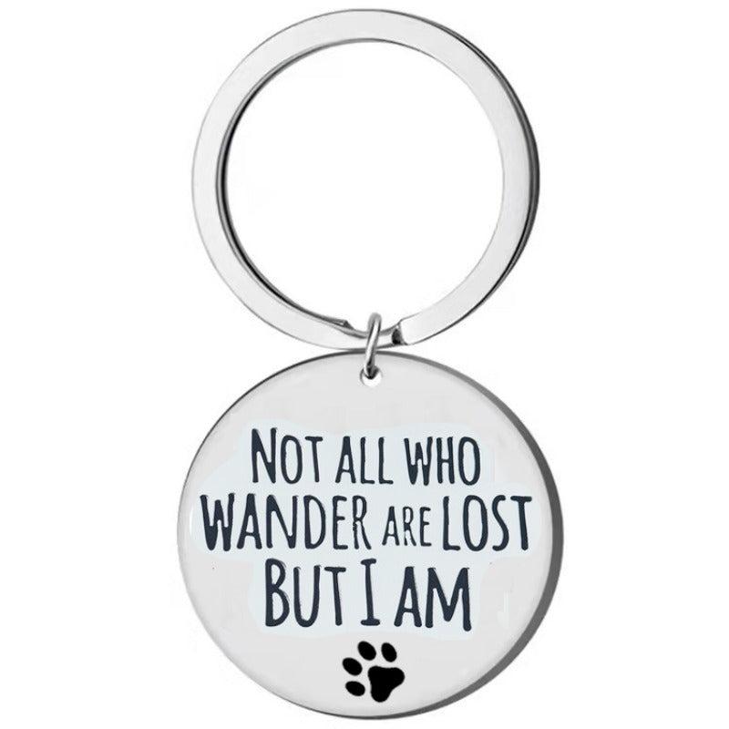 Crying Dog Steel Tag Key Chain