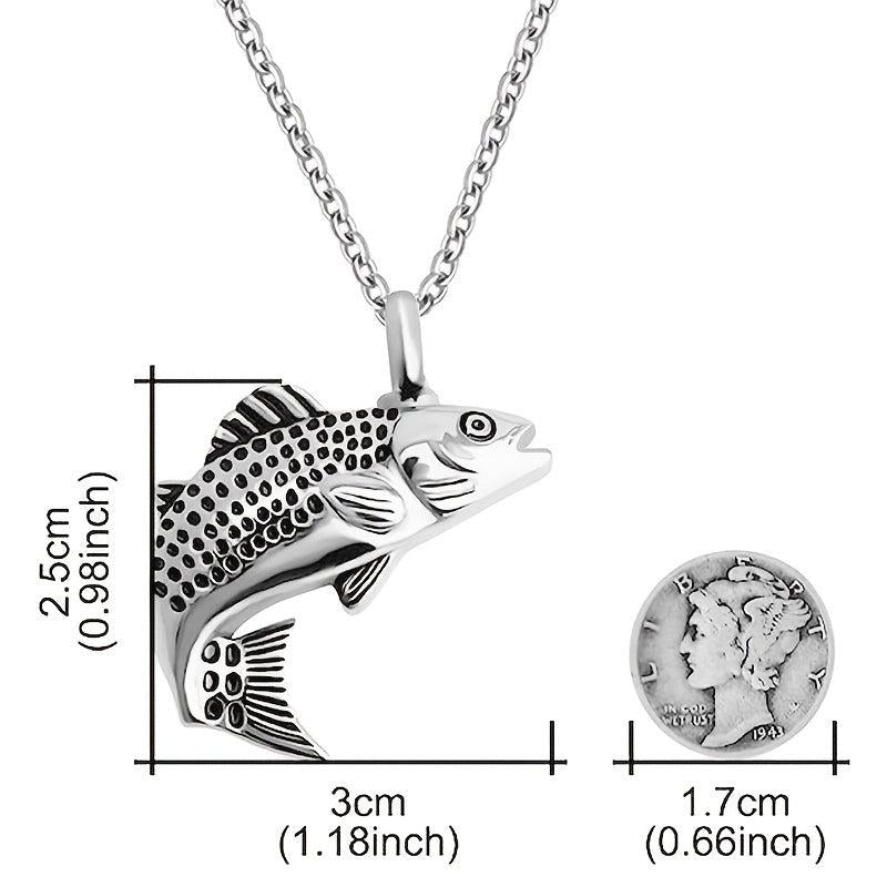 Silver Fish Urn Necklace For Pet Ashes