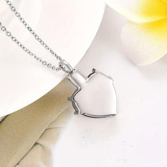 Heart Shaped Pet Ashes Necklace Stainless Steel Crystal Glass Keepsake Pendant