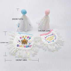 Pet Birthday Hat And Bandana Set Cat Birthday Hat And Bib For Party