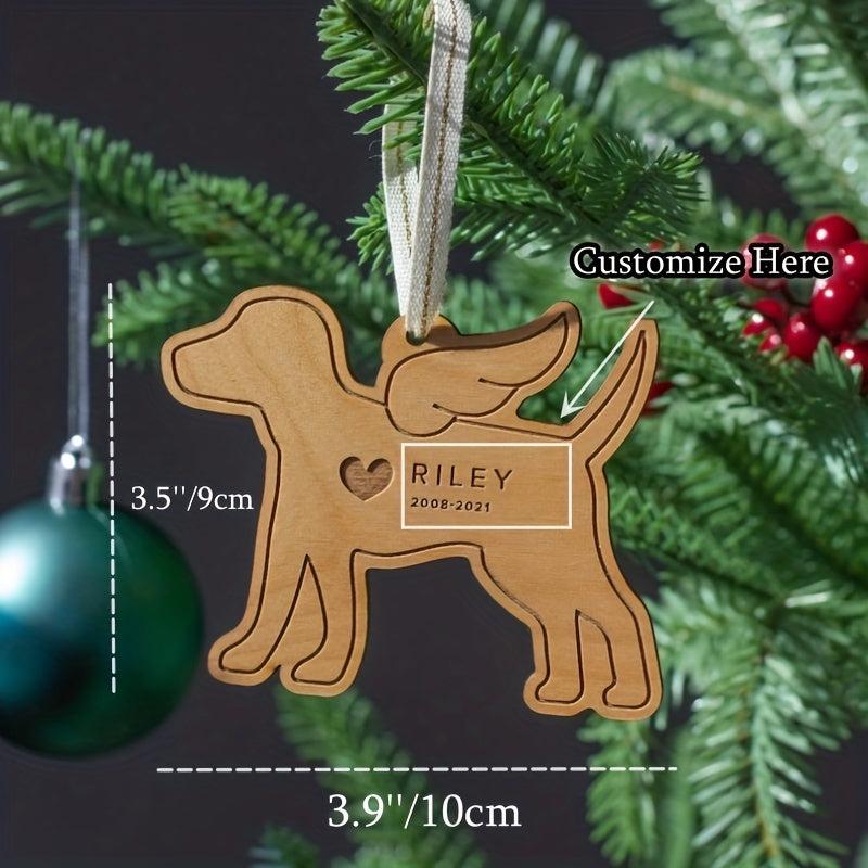 Personalized Dog Memorial Wood Ornament - In Loving Memory - Sympathy Gift