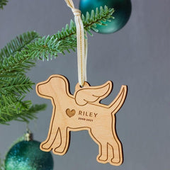 Personalized Dog Memorial Wood Ornament - In Loving Memory - Sympathy Gift