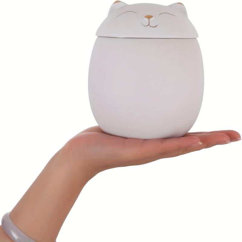 Cat-Shaped Ceramic Pet Urn for Cherishing Ashes