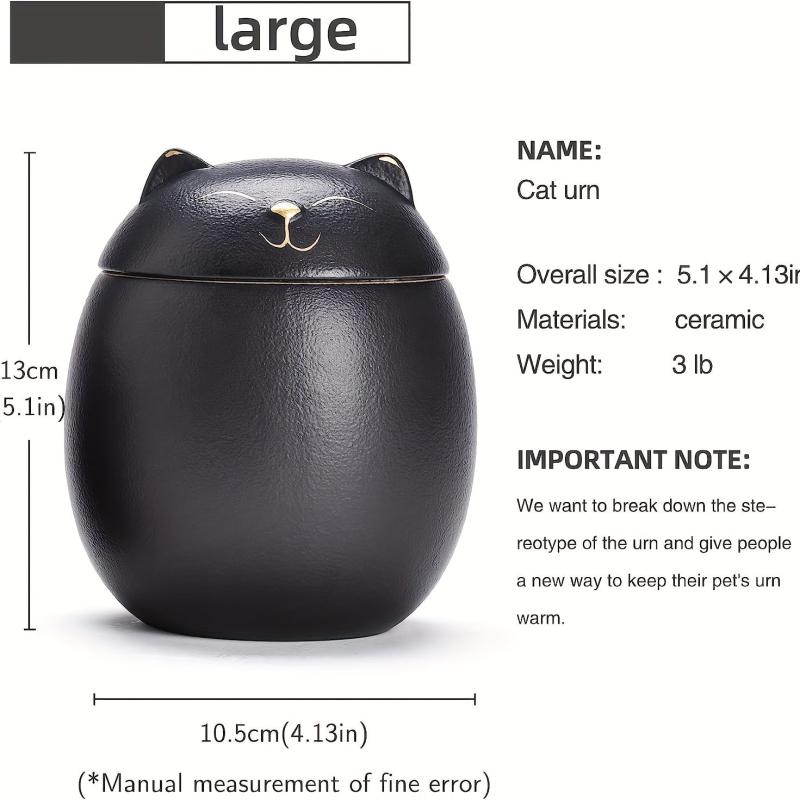 Cat-Shaped Ceramic Pet Urn for Cherishing Ashes