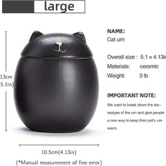 Cat-Shaped Ceramic Pet Urn for Cherishing Ashes
