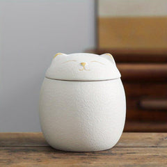 Cat-Shaped Ceramic Pet Urn for Cherishing Ashes