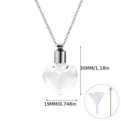 Stainless Steel Heart Pendant Cremation Urn Necklace Ashes Jewelry