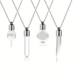 Stainless Steel Heart Pendant Cremation Urn Necklace Ashes Jewelry