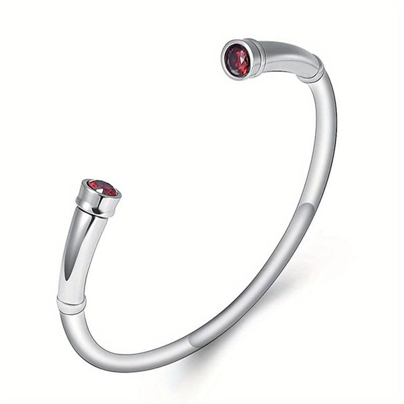 Stainless Steel Cremation Bracelet with Birthstone Keepsake Jewelry