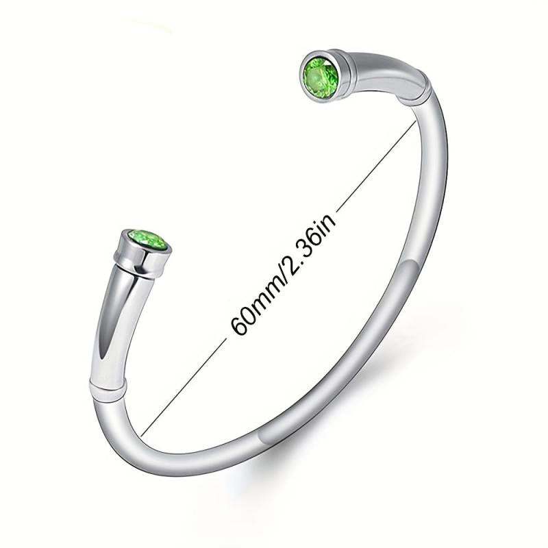 Stainless Steel Cremation Bracelet with Birthstone Keepsake Jewelry