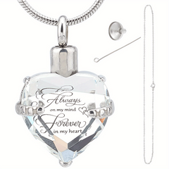 Birthstone Crystal Cremation Urn Necklace - A Loving Memorial