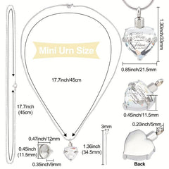 Birthstone Crystal Cremation Urn Necklace - A Loving Memorial