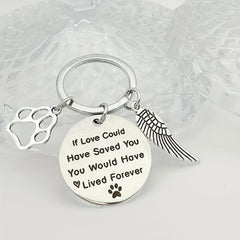 Pet Memorial Sympathy Keychain for Dog Loss