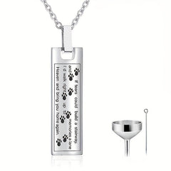 Paw Print Cremation Jewelry Necklace For Pet Ashes