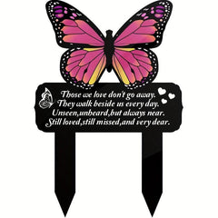 Acrylic Butterfly Garden Stake Pet Memorial Lawn Sign Outdoor Yard Decor