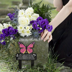 Acrylic Butterfly Garden Stake Pet Memorial Lawn Sign Outdoor Yard Decor