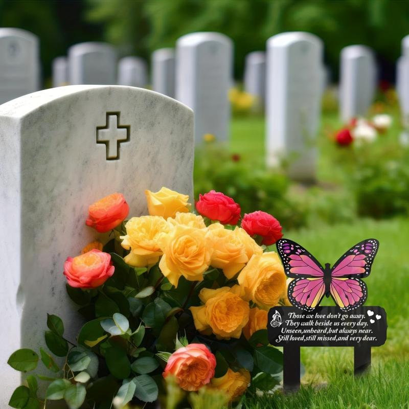 Acrylic Butterfly Garden Stake Pet Memorial Lawn Sign Outdoor Yard Decor