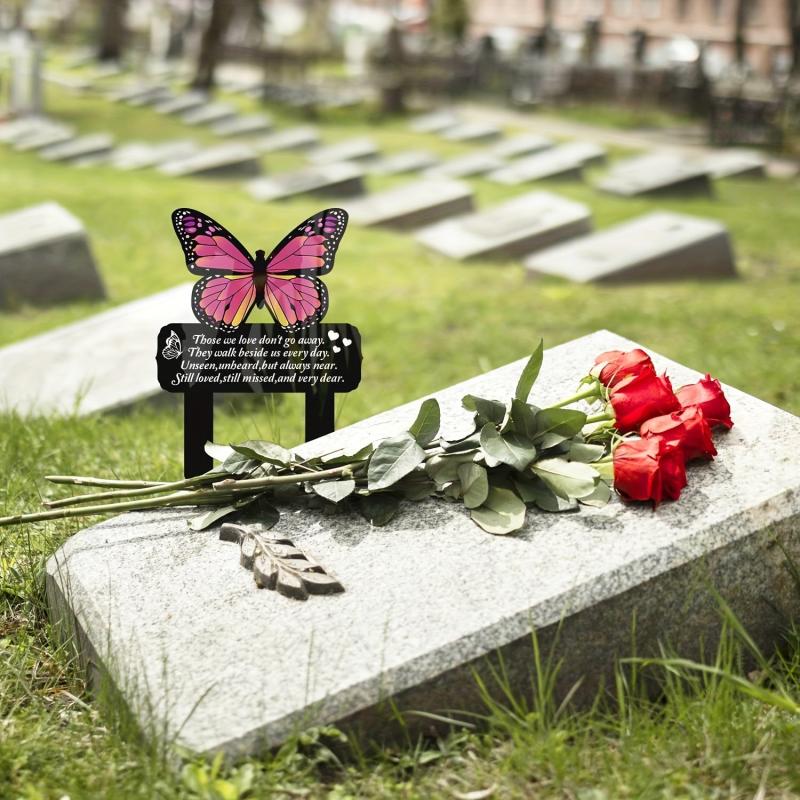Acrylic Butterfly Garden Stake Pet Memorial Lawn Sign Outdoor Yard Decor