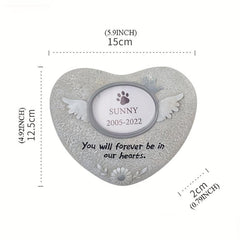 Paw Shaped Pet Memorial Stone with Photo Frame for Dogs or Cats