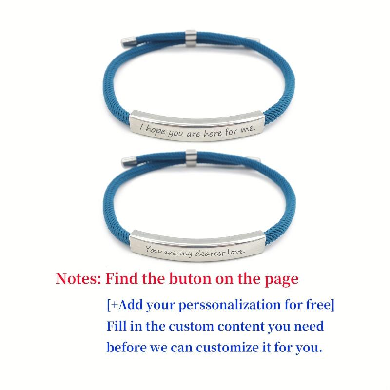 Custom Stainless Steel Braided Pet Bracelet with Engraved Name