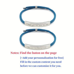 Custom Stainless Steel Braided Pet Bracelet with Engraved Name