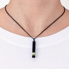 Zircon Pet Ashes Urn Necklace Vertical Bar