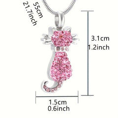 Stainless Steel Pet Cremation Urn Necklace for Ashes