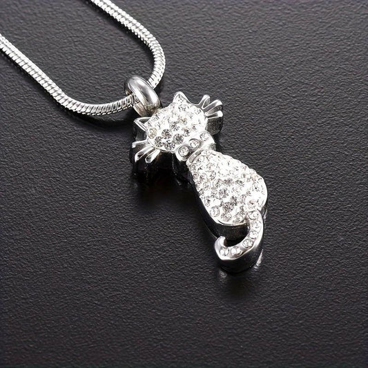 Stainless Steel Pet Cremation Urn Necklace for Ashes