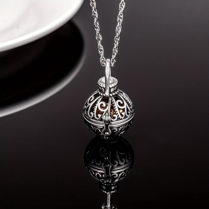 Memorial Flower Necklace with Small Urn Vintage Hollow with Filler Kit