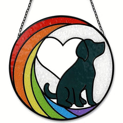 Heart Dog Pattern Acrylic Pendant Necklace