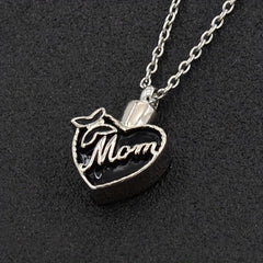 Heart Charm Pet Dog Memorial Funeral Urn For Ashes Necklace Pendant Keepsake