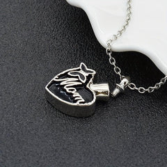 Heart Charm Pet Dog Memorial Funeral Urn For Ashes Necklace Pendant Keepsake