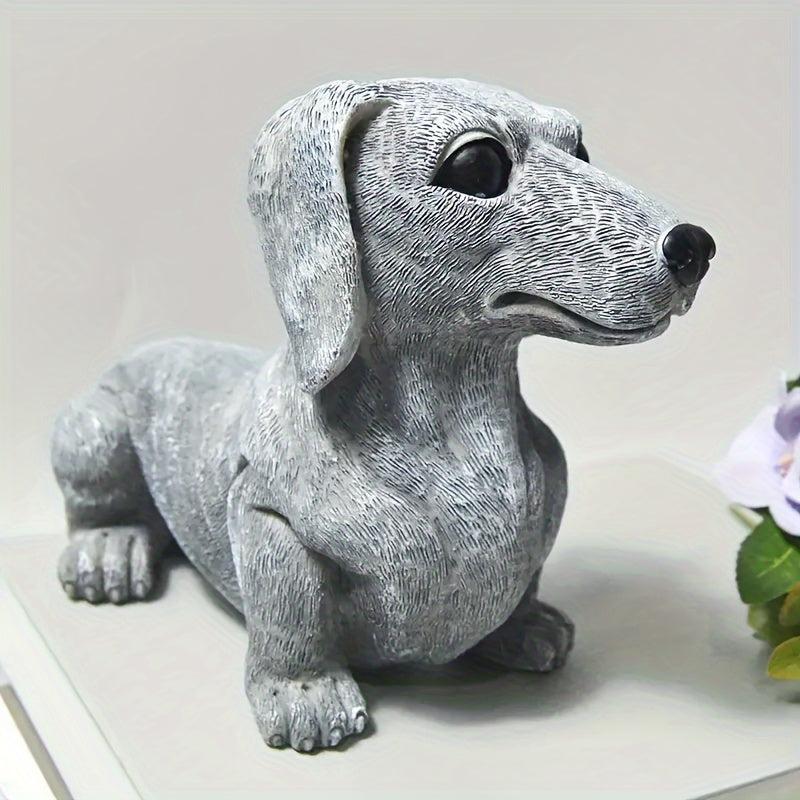 Dog Garden Decoration Statue Resin Crafts Pet Memorial Grave Ornament