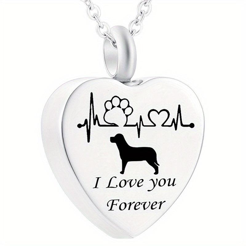 Pet Memorial Necklace Heart Pendant for Beloved Dogs and Cats